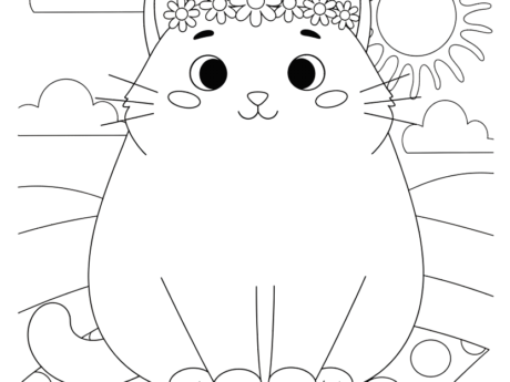 Cute puss coloring page