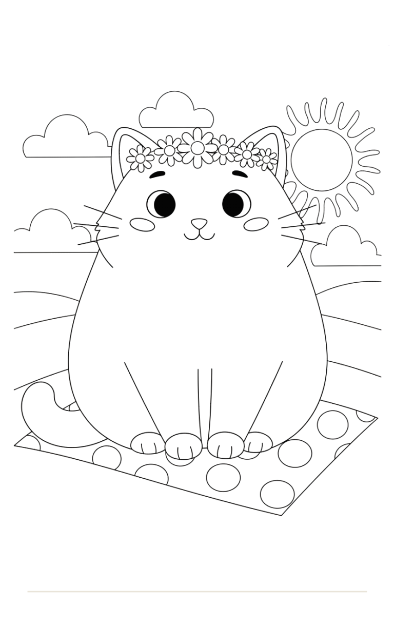 Cute puss coloring page