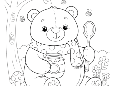 Happy Teddy Bear coloring page