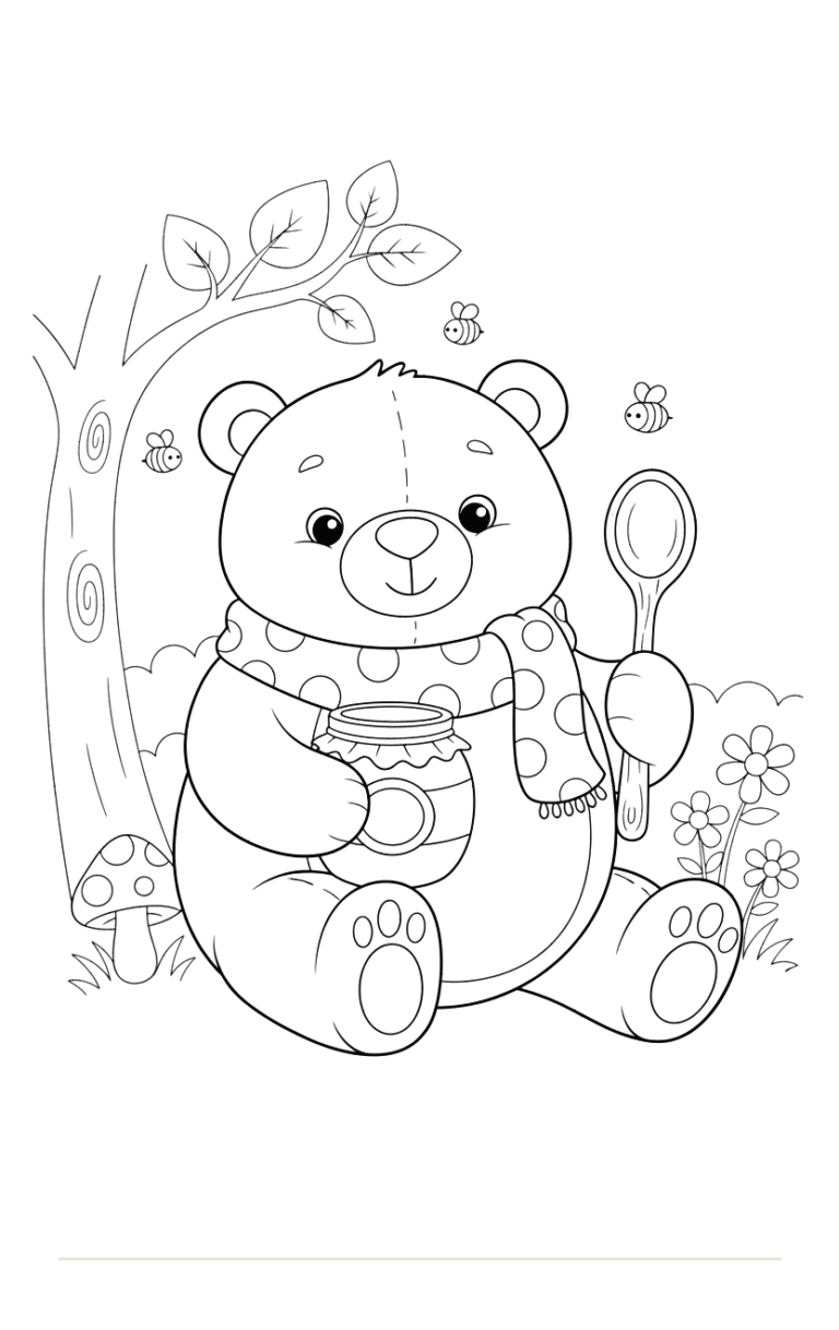 Happy Teddy Bear coloring page